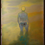 man walking in the sea 130x175 cm